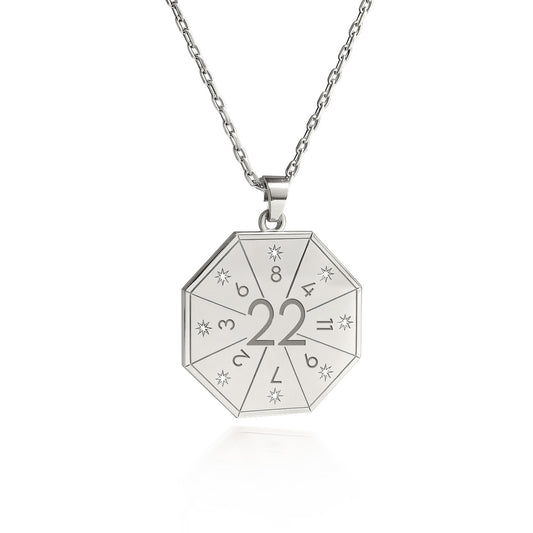 Naszyjnik z wisiorkiem Architekta Ducha (22) w kolorze srebrnym – Pieczęć Wielkiego Dzieła