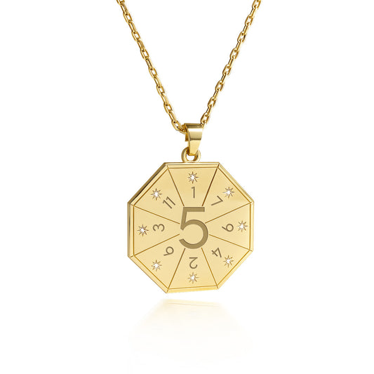 Naszyjnik z wisiorkiem Wędrowca (5) w kolorze złotym – Pieczęć Zmiany