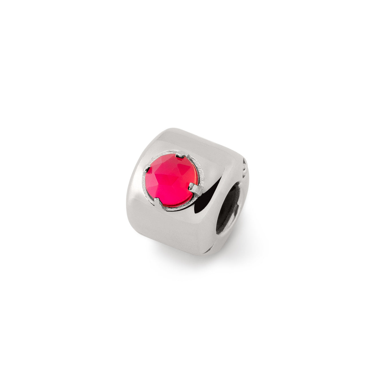 Charms - Light Fuchsia Agate Silver - Adds energy, courage and passion - Sterling Silver 925