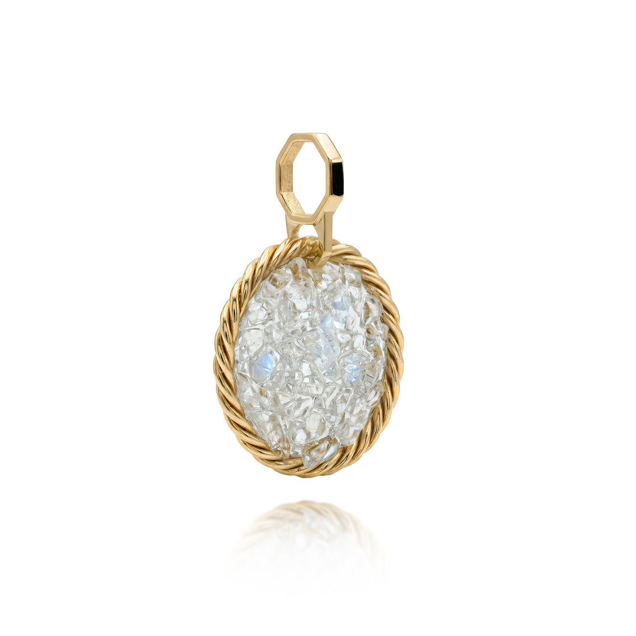 Tensor Amulet with Moonstone – Gold-Plated Brass