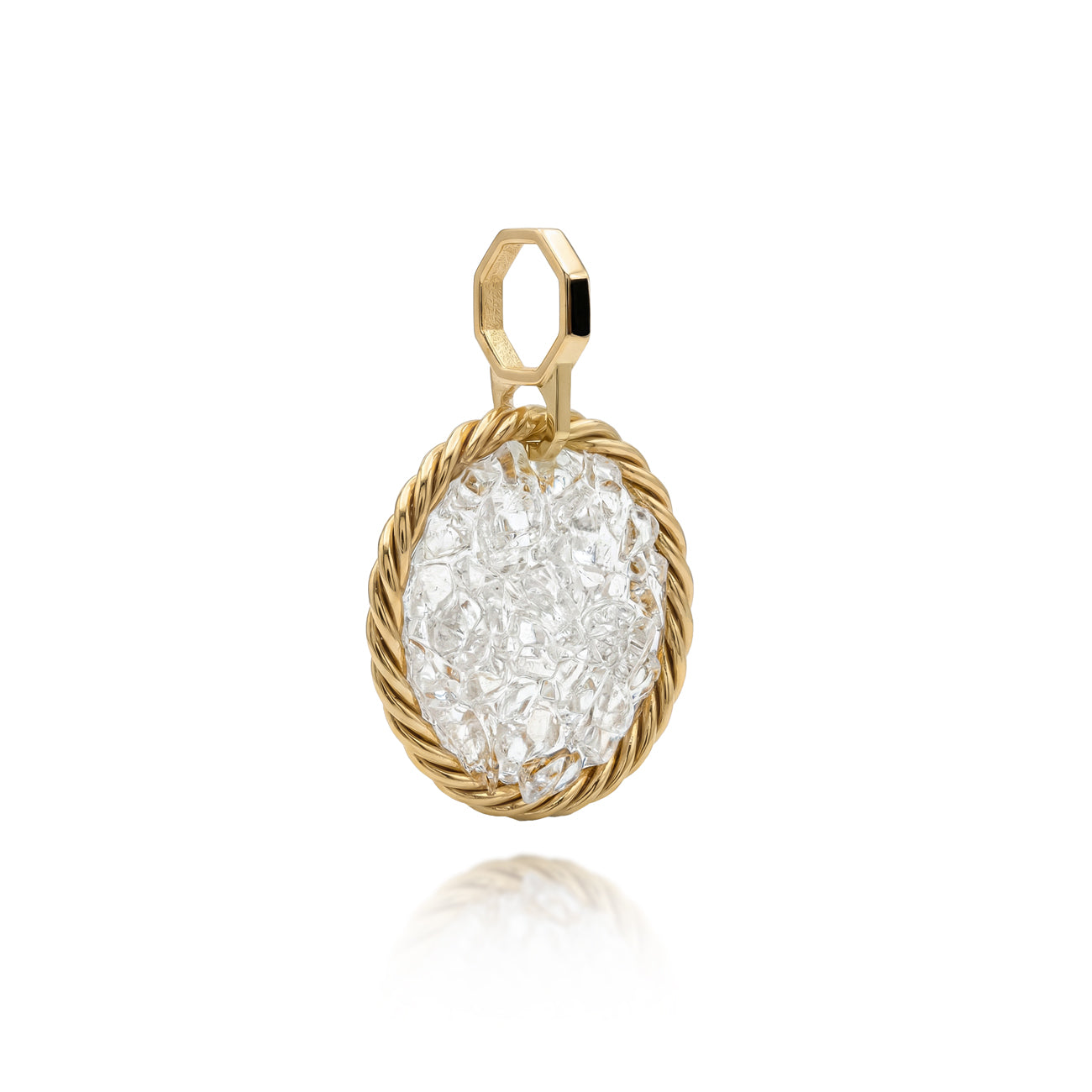 Tensor Amulet with Rock Crystal – Gold-Plated Brass