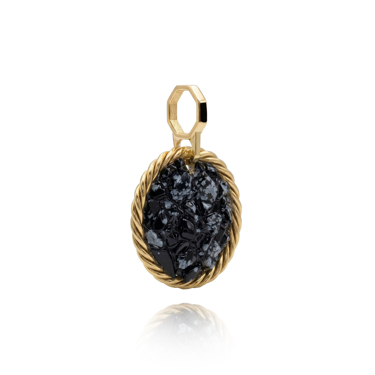 Tensor Amulet with Snow Obsidian – Gold-Plated Brass