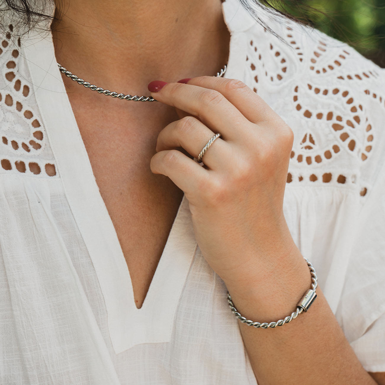 Silver-colored copper tensor bracelet - <tc>cubit</tc> Royal (144 MHz)