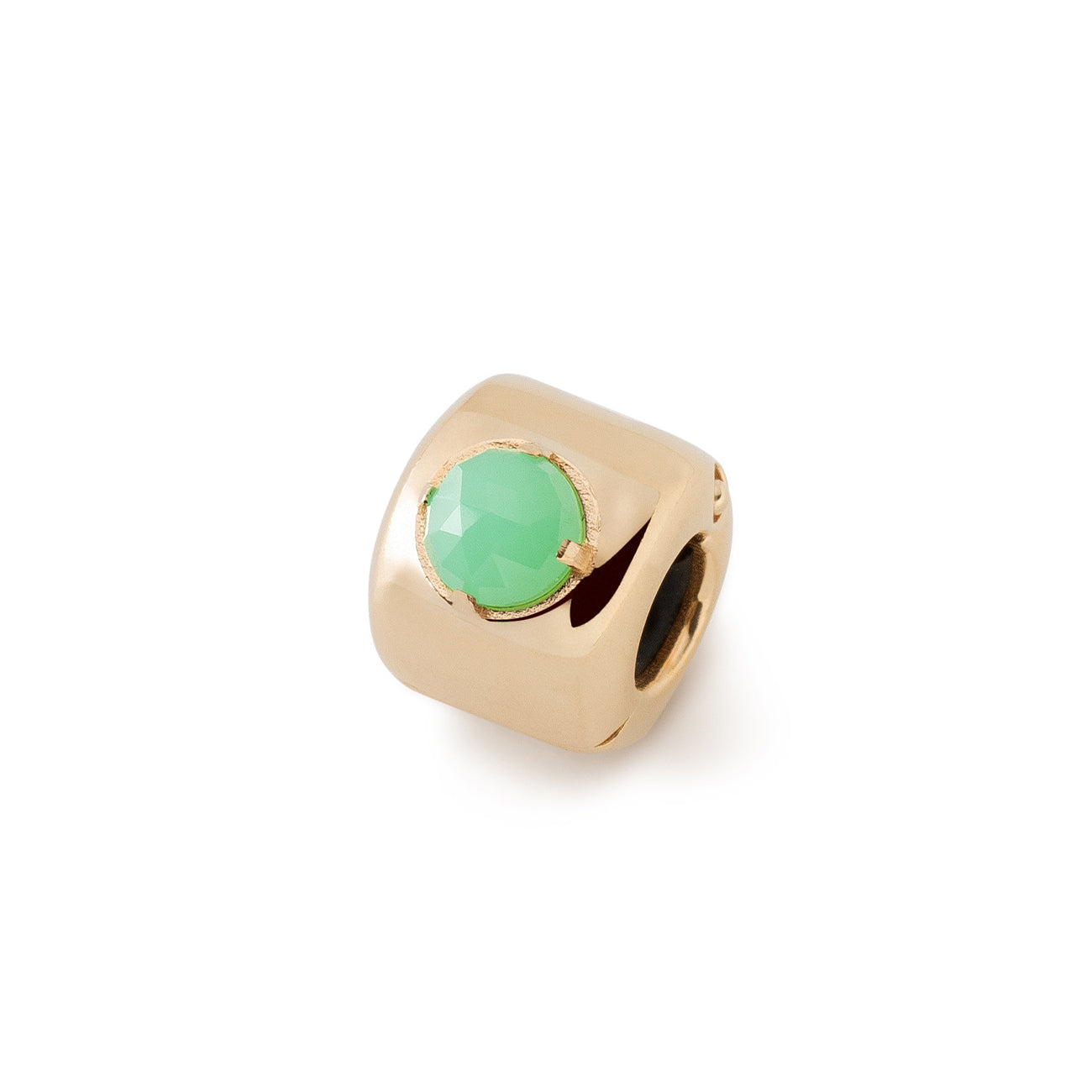 Charms - Chrysoprase Gold Plated - Symbol of Hope, Peace and Friendship - Sterling Silver 925