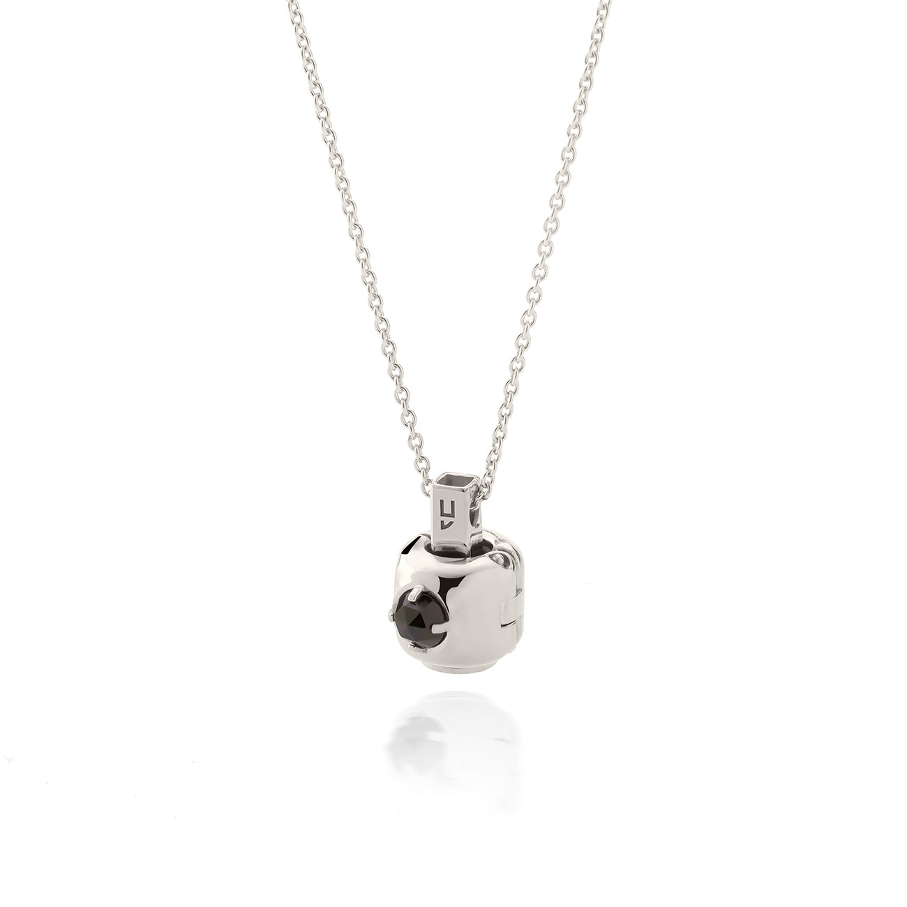 Necklace with a chain for charms, 925 silver plated with platinum