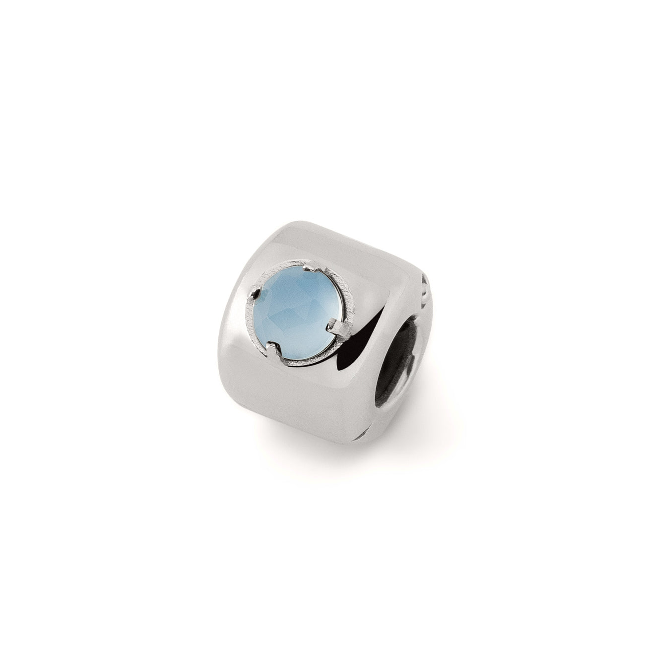 Charms - Blue Agate Silver - Brings Peace, Protection and Soothing - Sterling Silver 925