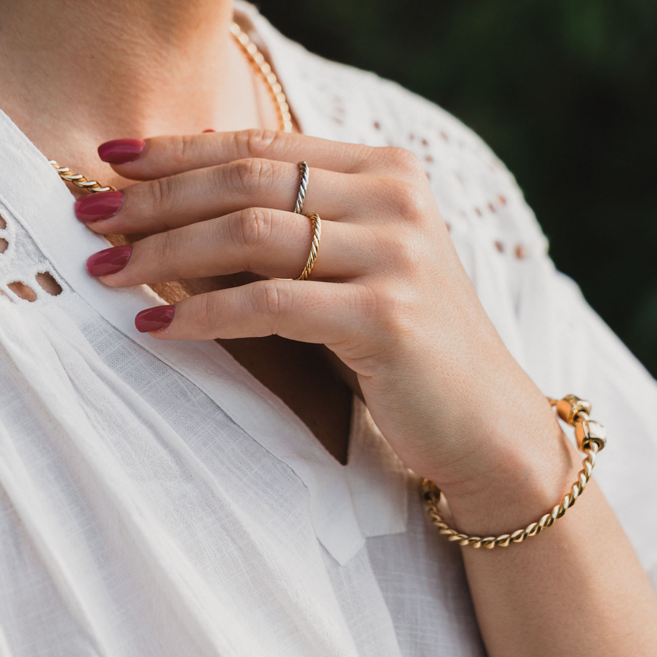 Copper tensor ring in gold color - Protective amulet