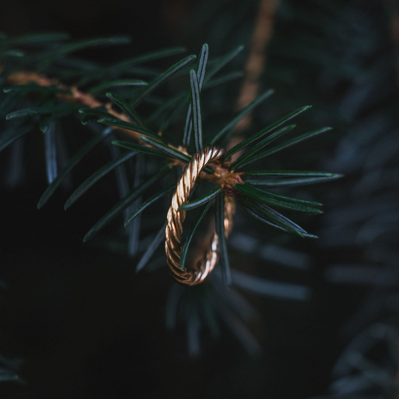 Copper tensor ring in gold color - Protective amulet