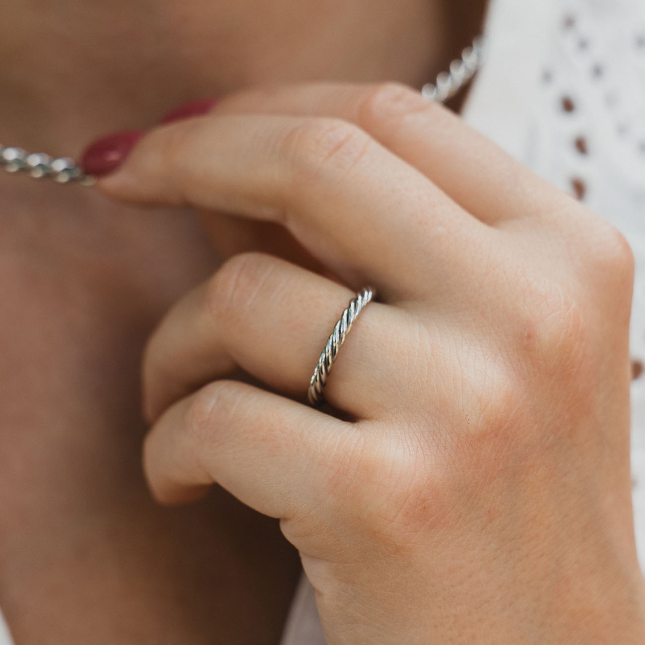 Copper tensor ring in silver color - Protective amulet