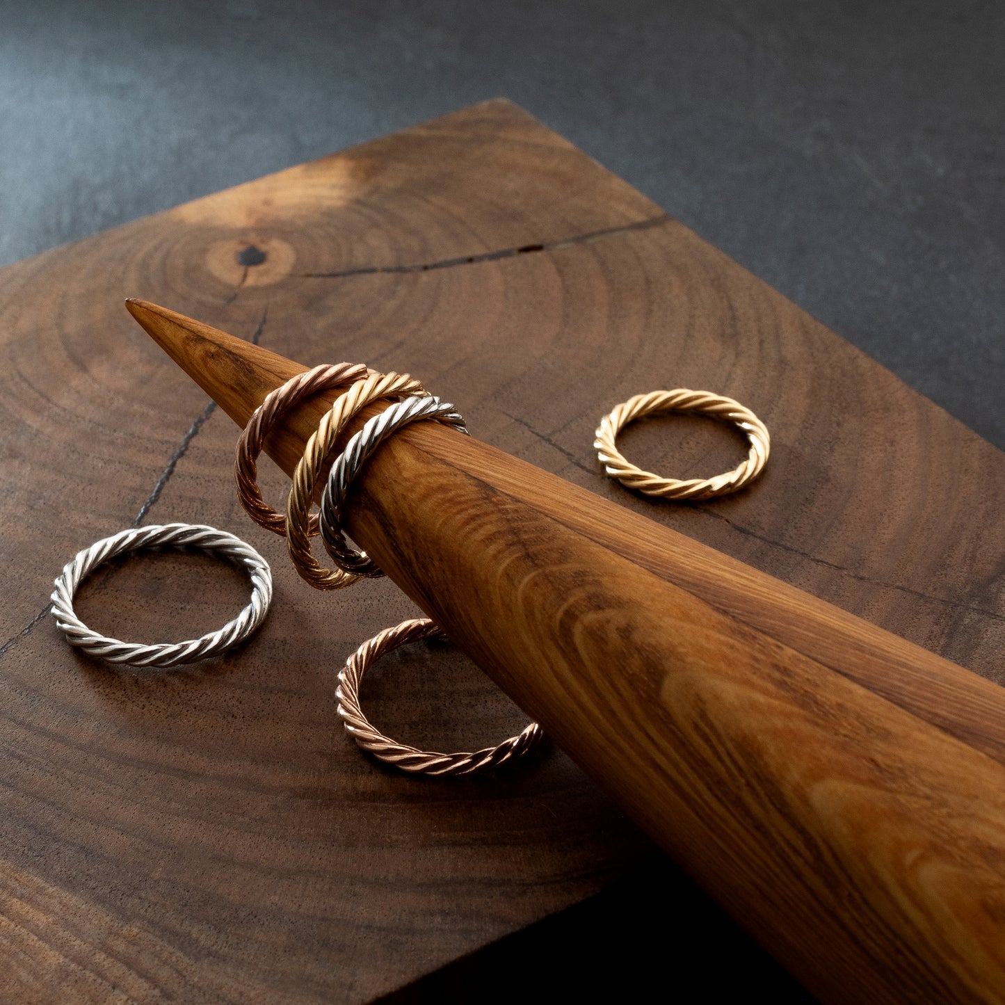 Copper tensor ring in silver color - Protective amulet