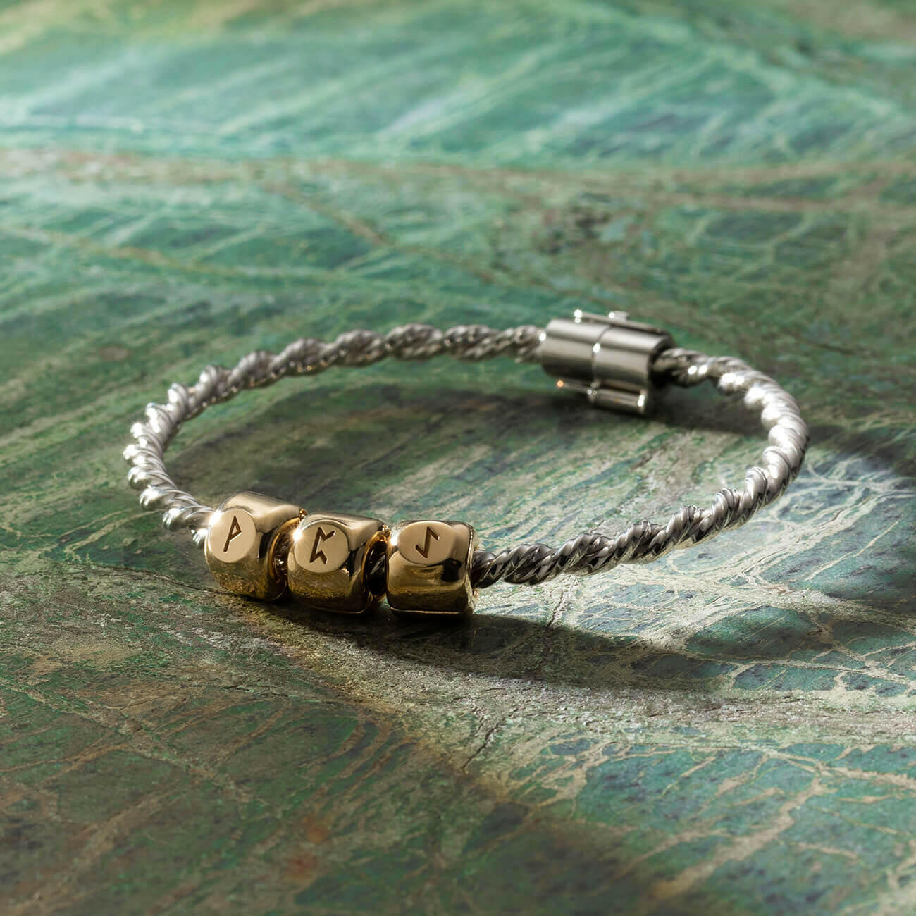 Srebrna bransoletka tensorowa - Amulet ochronny ze srebra próby 925 - Kubit Królewski.