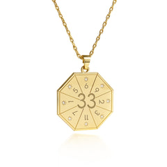 Naszyjnik z wisiorkiem Mistrza Miłości (33) w kolorze złotym – Pieczęć Służby Sercem