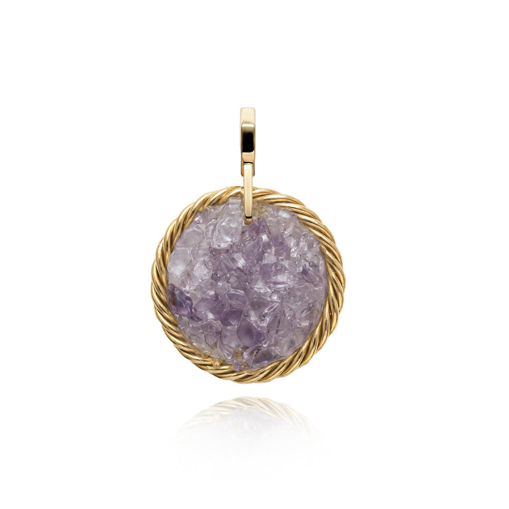 Copper Tensor Amulet with Amethyst – Gold-Plated