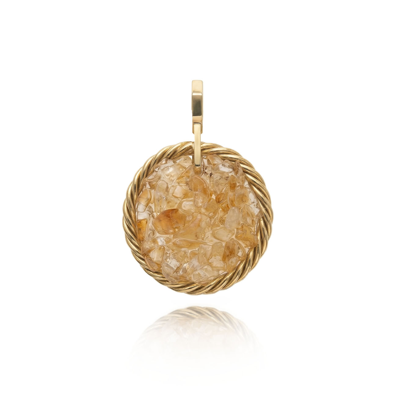 Tensor Amulet with Citrine – Gold-Plated Brass