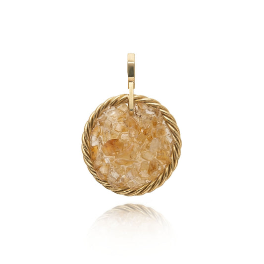 Tensor Amulet with Citrine – Gold-Plated Brass