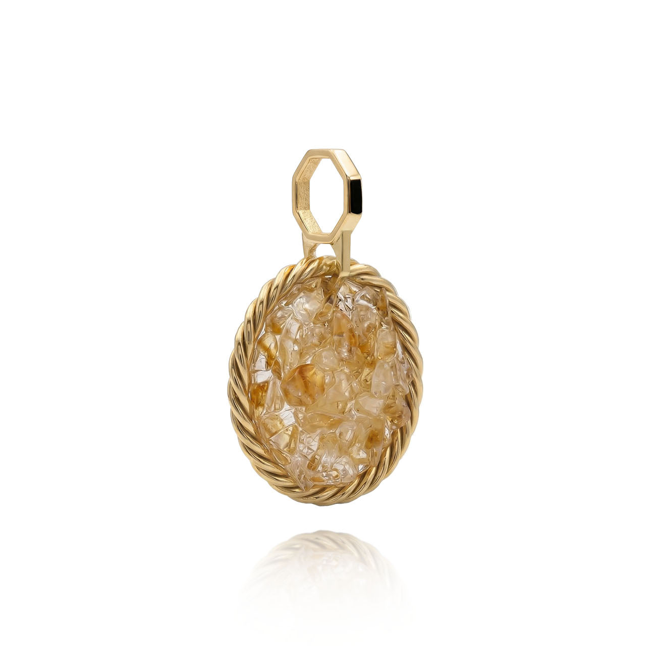 Tensor Amulet with Citrine – Gold-Plated Brass