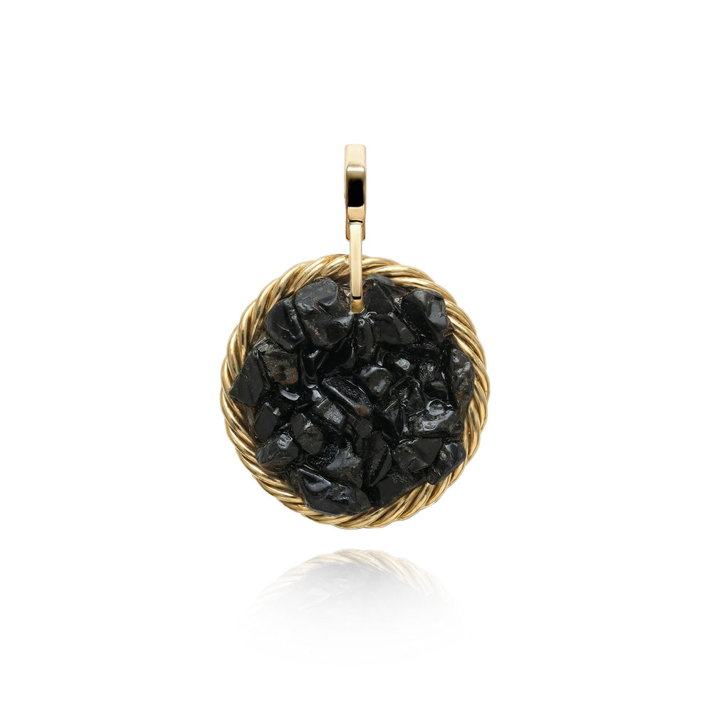 Copper Tensor Amulet with Black Tourmaline – Gold-Plated