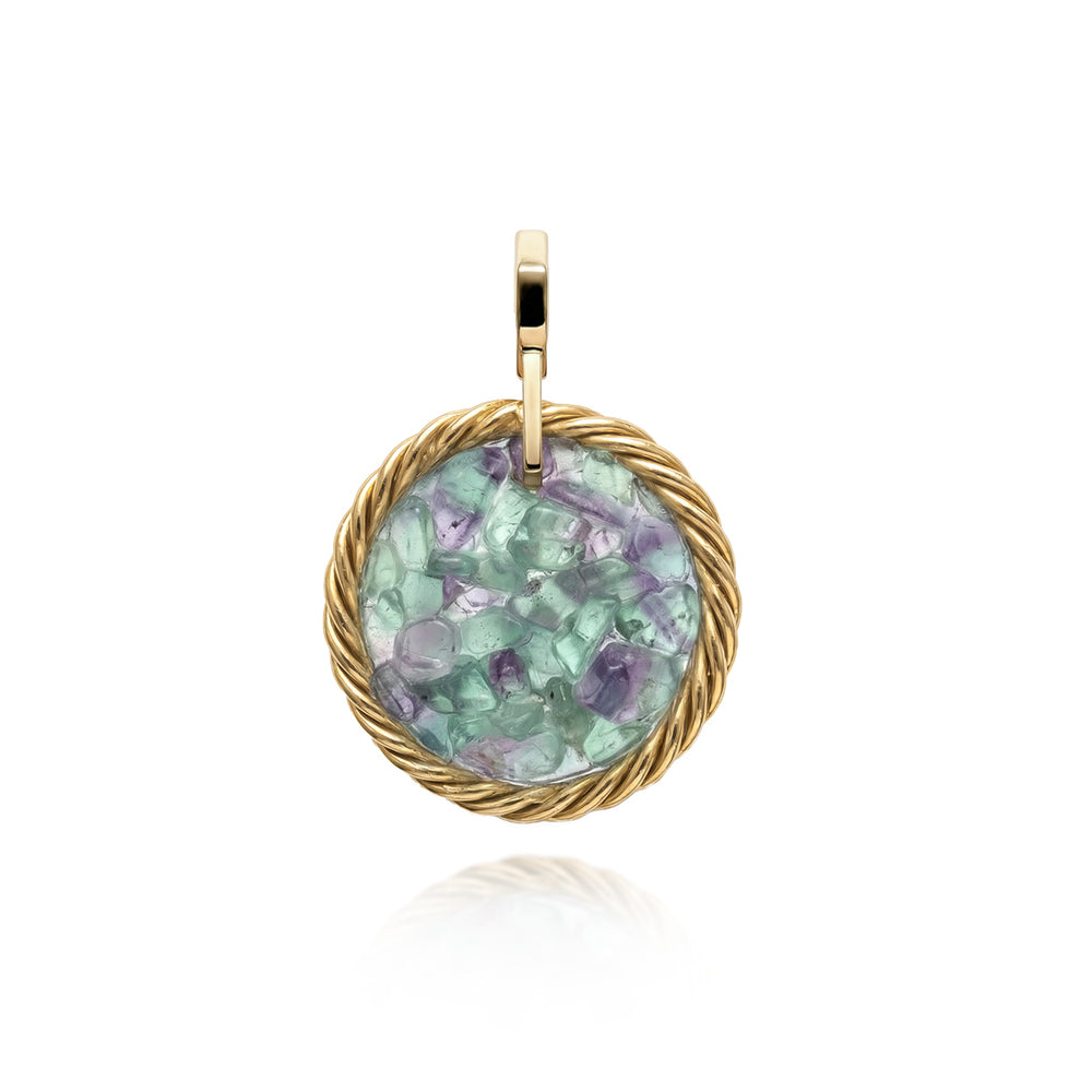 Copper Tensor Amulet with Fluorite – Gold-Plated