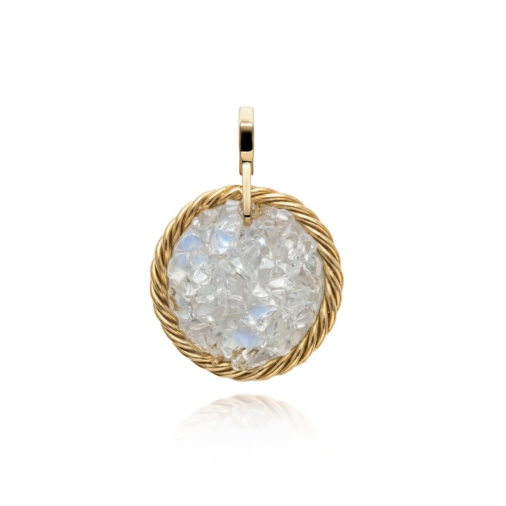Copper Tensor Amulet with Moonstone – Gold-Plated