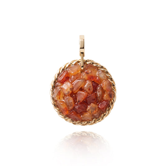 Amulet tensorowy z Karneolem - Srebro 925 pozłacane