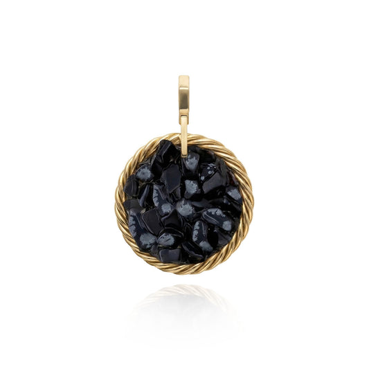 Tensor Amulet with Snow Obsidian – Gold-Plated Brass