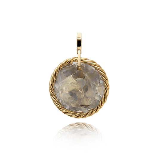 Tensor Amulet with Onyx – Gold-Plated Brass
