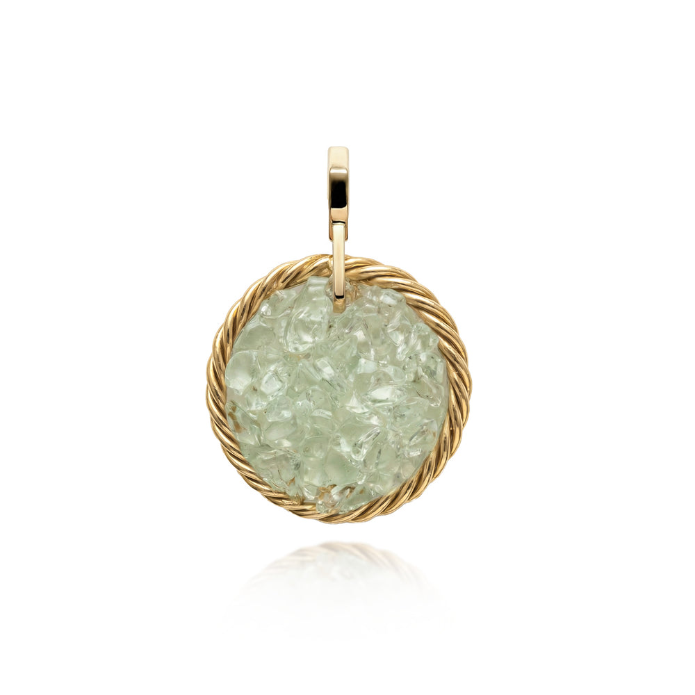 Copper Tensor Amulet with Prehnite – Gold-Plated