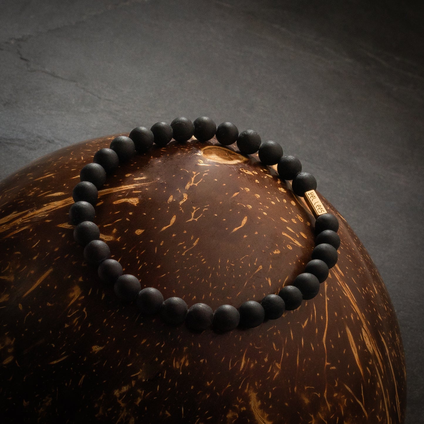 Bracelet with stones - Matte Tourmaline 4mm
