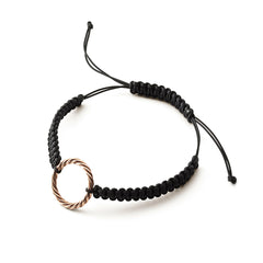 Pulsera tejida a mano negra – <tc>codo</tc> Real en oro amarillo