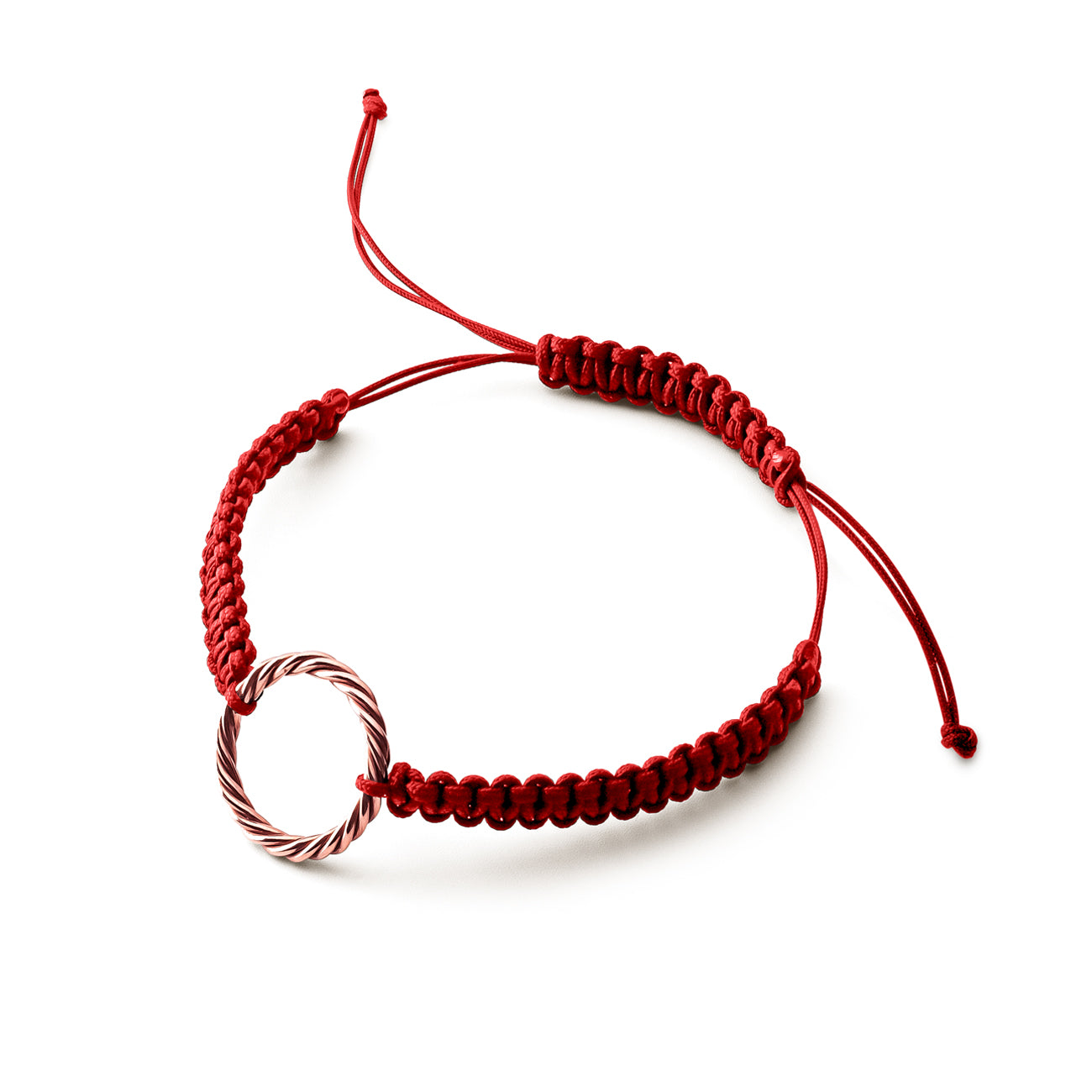 Pulsera tejida a mano roja – <tc>codo</tc> Real en oro rosa