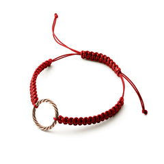 Pulsera tejida a mano roja – <tc>codo</tc> Real en oro amarillo
