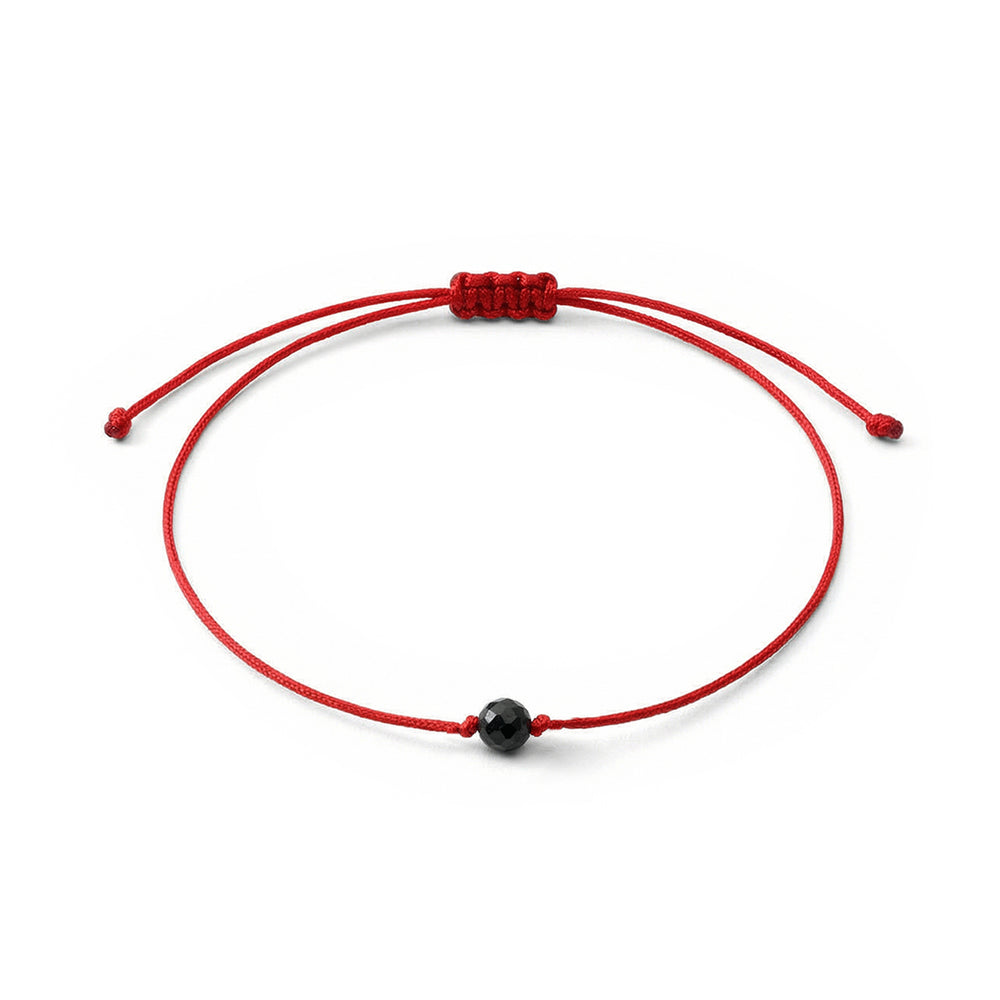 Cord Bracelet of Protection and Power - Black Tourmaline - Red