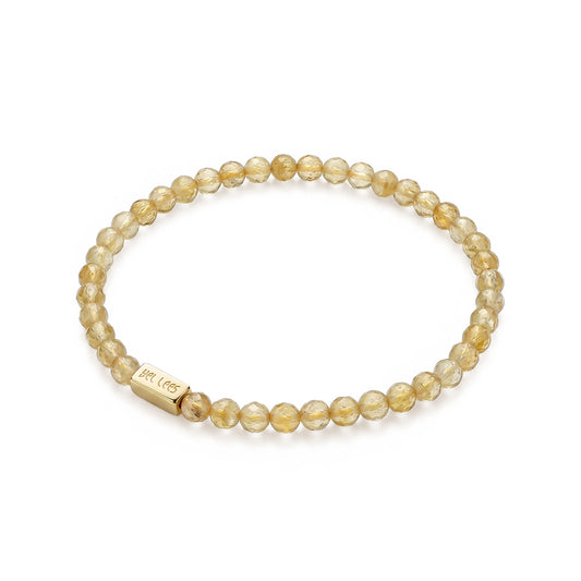 Citrine Bracelet with Charm Space – 925 Silver