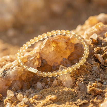 Citrine Bracelet with Charm Space – 925 Silver