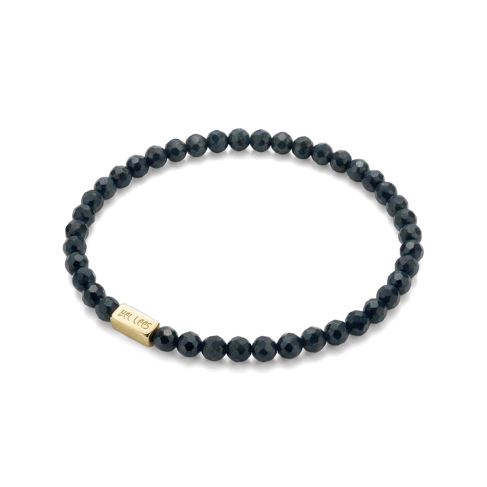 Bracelet with Black Tourmaline and space for charms – 925 Silver
