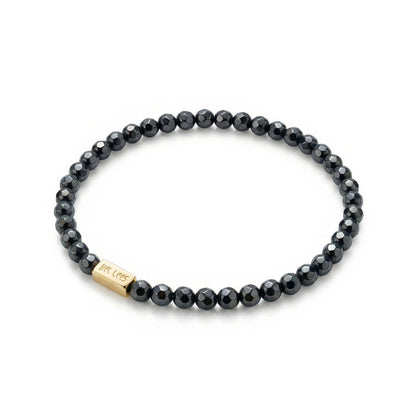 Bracelet with Hematite and space for charms – 925 Silver