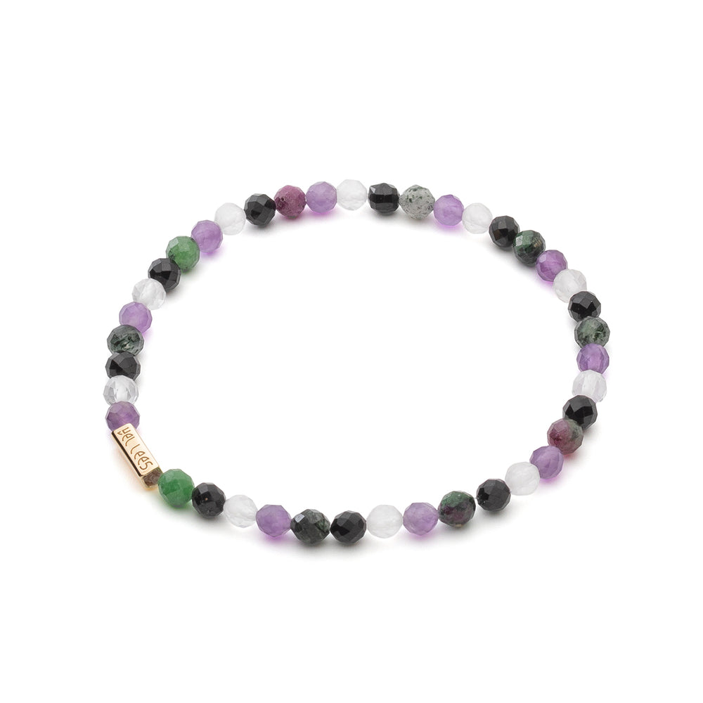 Bracelet with natural stones and space for charms - Healer | 6 - Silver 925