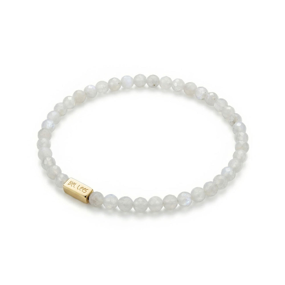 Moonstone Bracelet with Charm Holder – 925 Silver