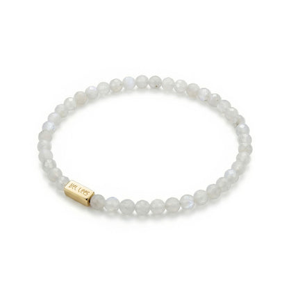 Moonstone Bracelet with Charm Holder – 925 Silver