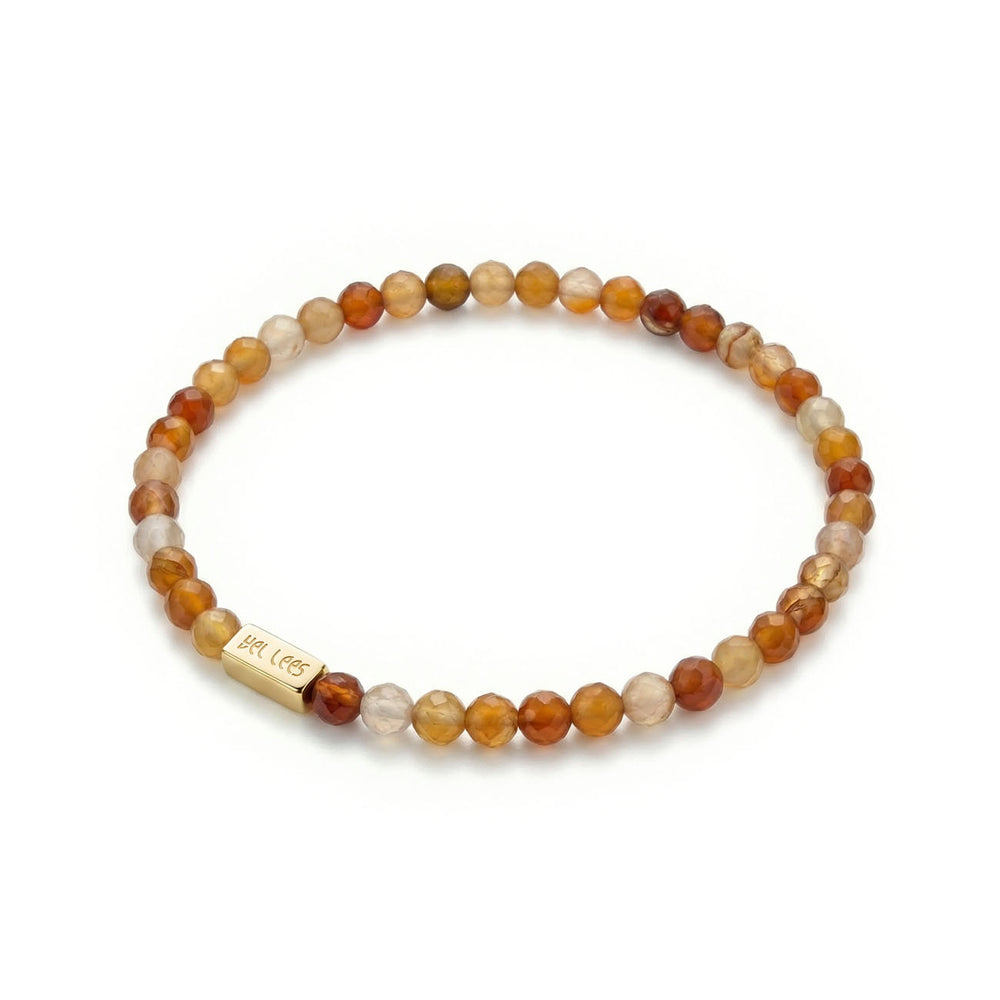 Carnelian Bracelet with Charm Space – 925 Silver