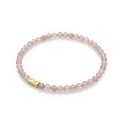 Bracelet with Rose Quartz and space for charms – 925 Silver