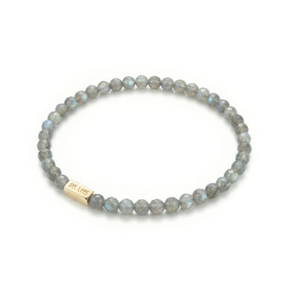 Labradorite Bracelet with Charm Holder – 925 Silver