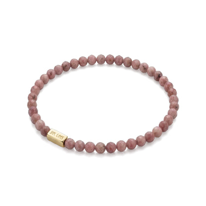 Rhodonite Bracelet with Charm Space – 925 Silver