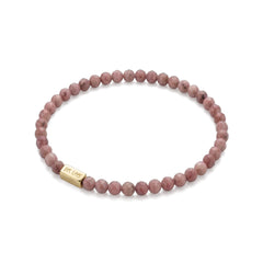 Rhodonite Bracelet with Charm Space – 925 Silver
