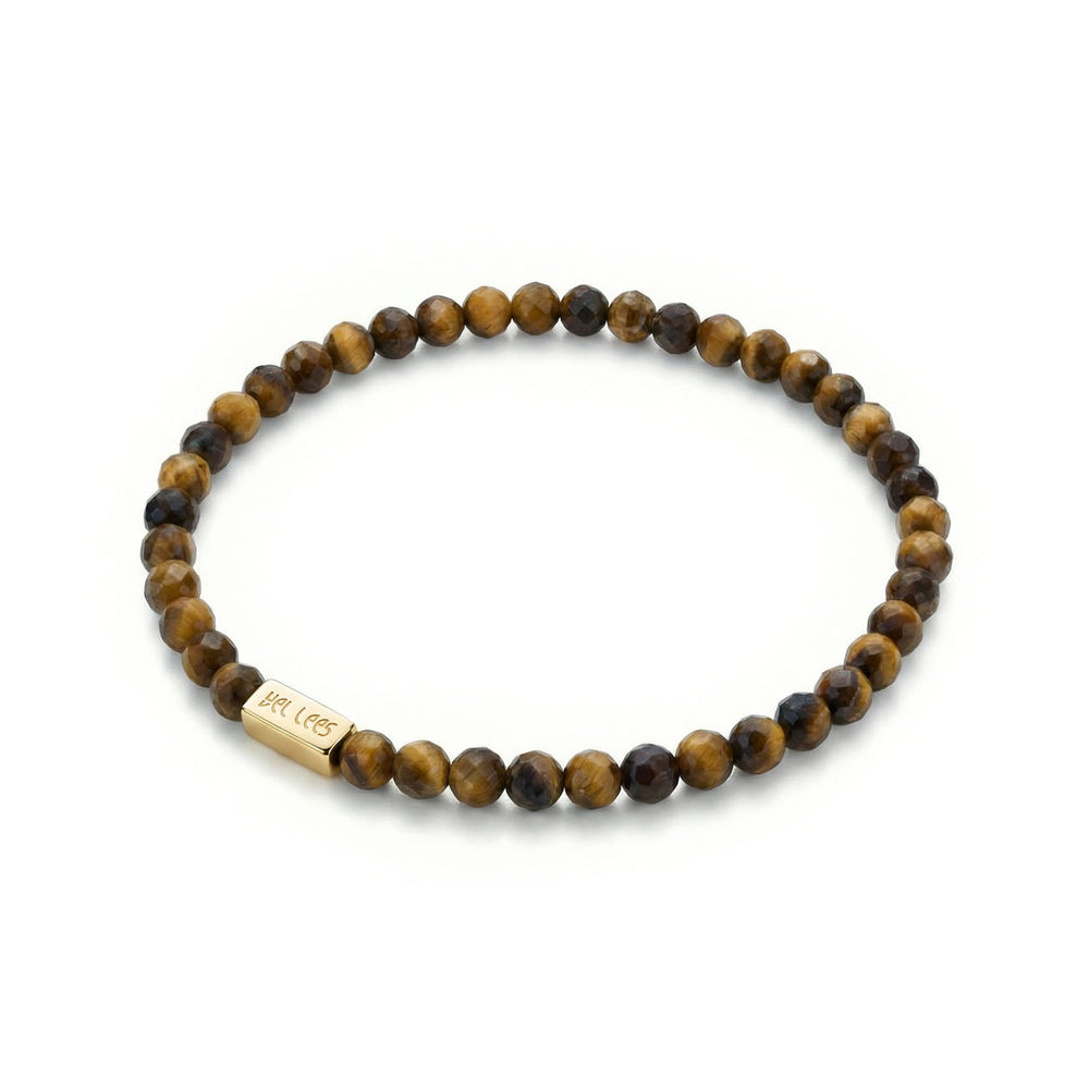 Tiger Eye Bracelet with Charm Space – 925 Silver