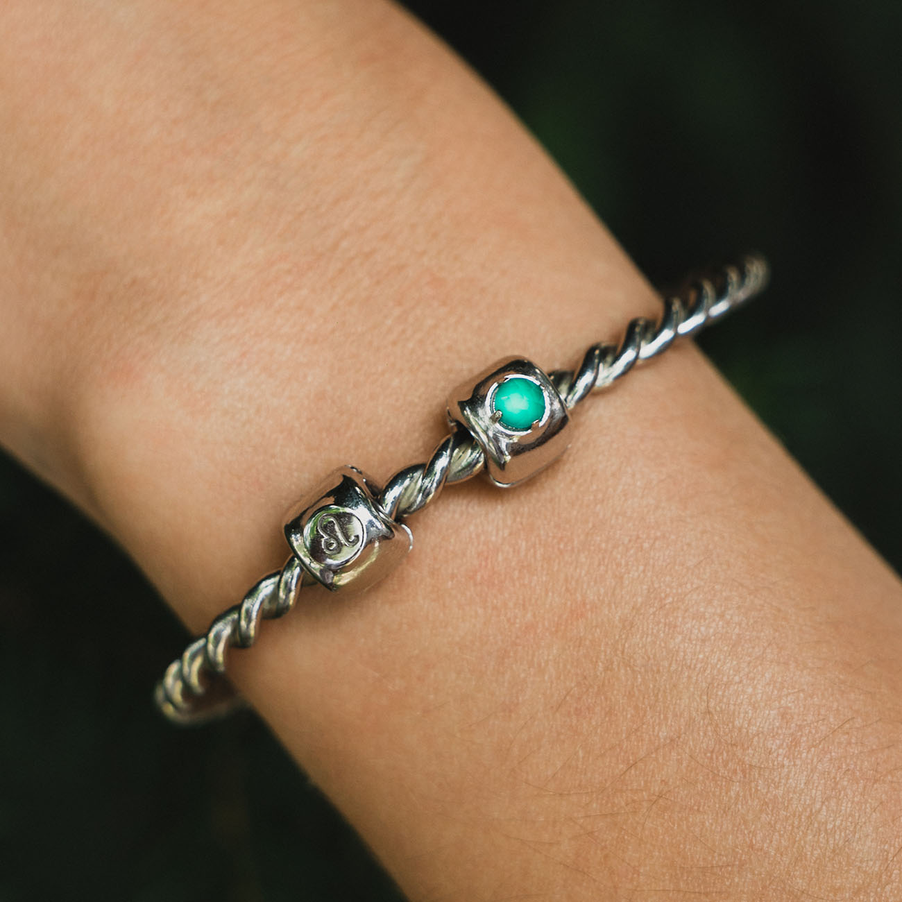 <tc>Charms</tc> with green agate Silver – Renewal, health, and balance - 925 silver