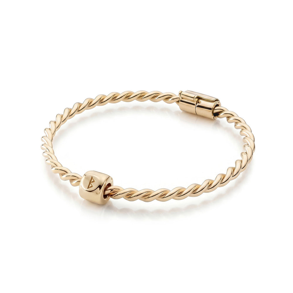 Copper tensor bracelet in gold color - <tc>cubit</tc> Royal with Berkana Rune Charm