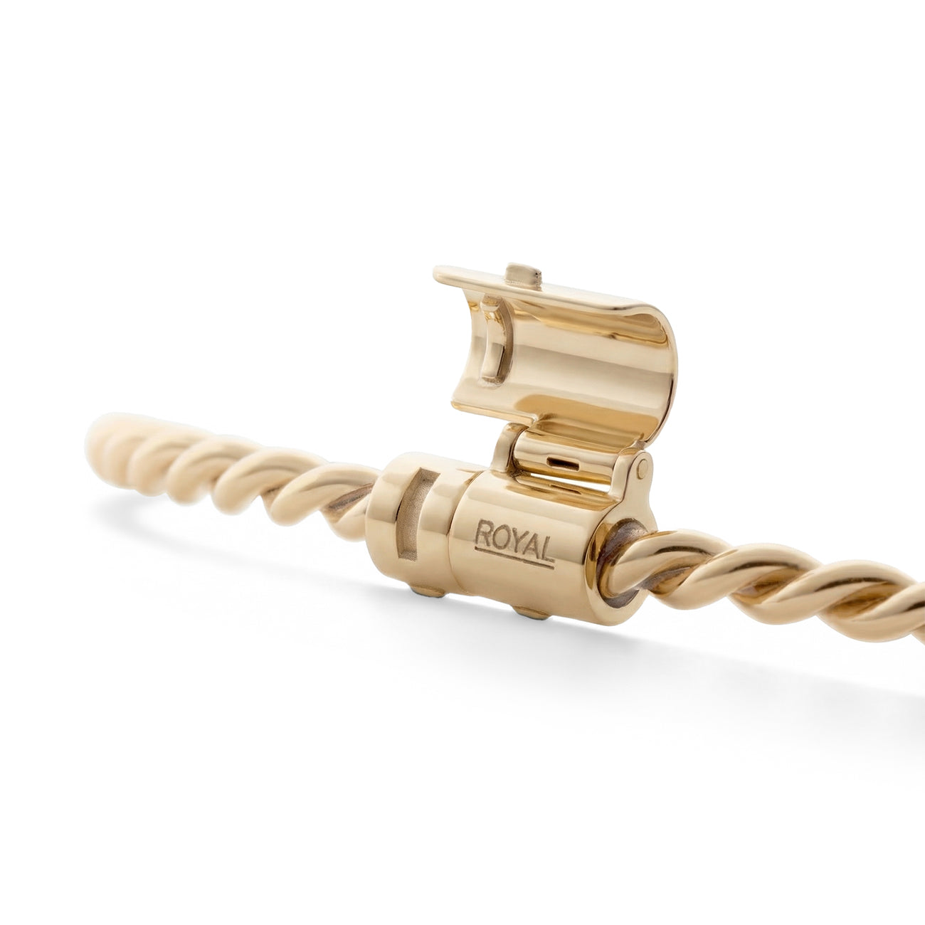 Miedziana bransoletka tensorowa w kolorze złotym ze srebrnym zapięciem - Kubit Królewski (144 MHz)