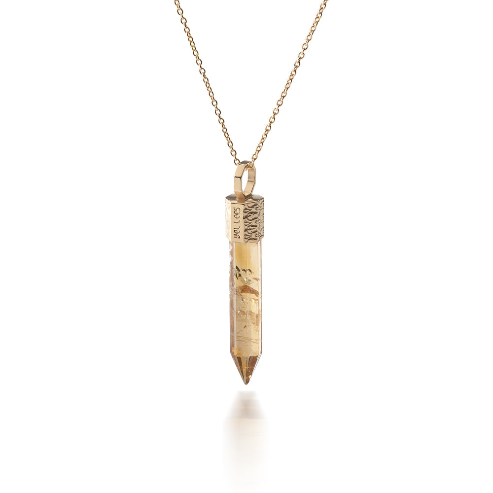 Citrine Necklace – Gold-Plated 925 Silver