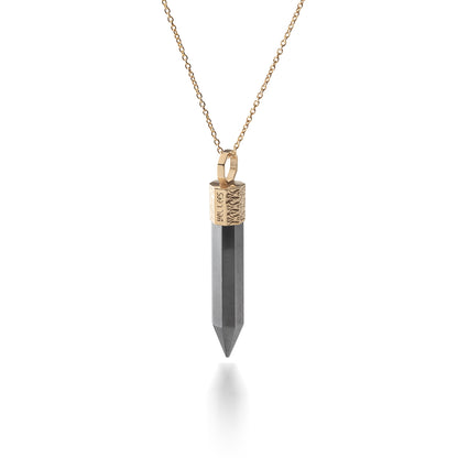 Naszyjnik z Czarnym Turmalinem – Srebro 925 pozłacane